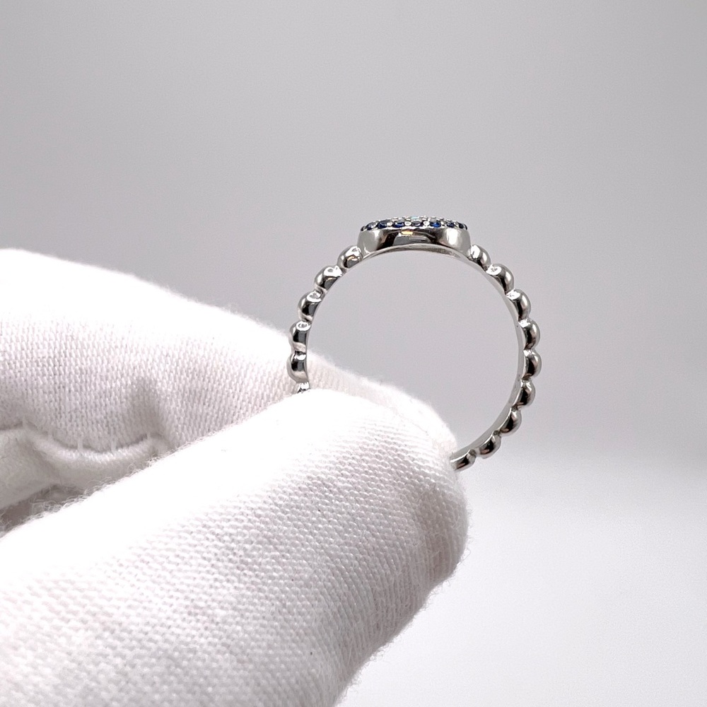 .925 Sterling Silver Evil Eye Cz Ring - Picture 11 of 17